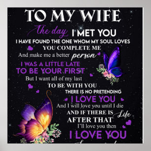 Póster Carta Personalizada A Mi Esposa, Regalo De Cumplea