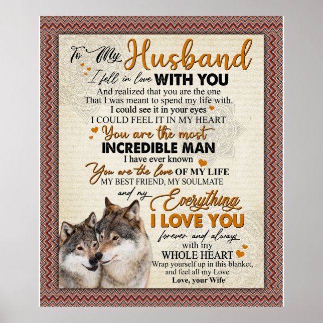 Póster Carta Personalizada A Mi Esposo De La Esposa (Frente)
