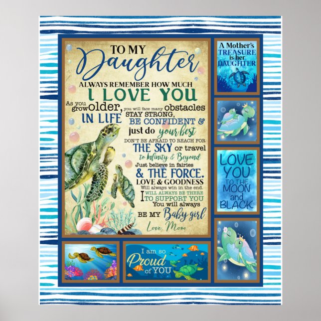 Póster Carta Personalizada A Mi Hija Amor De Mamá (Frente)