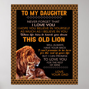 Póster Carta Personalizada A Mi Hija Amor De Papá B