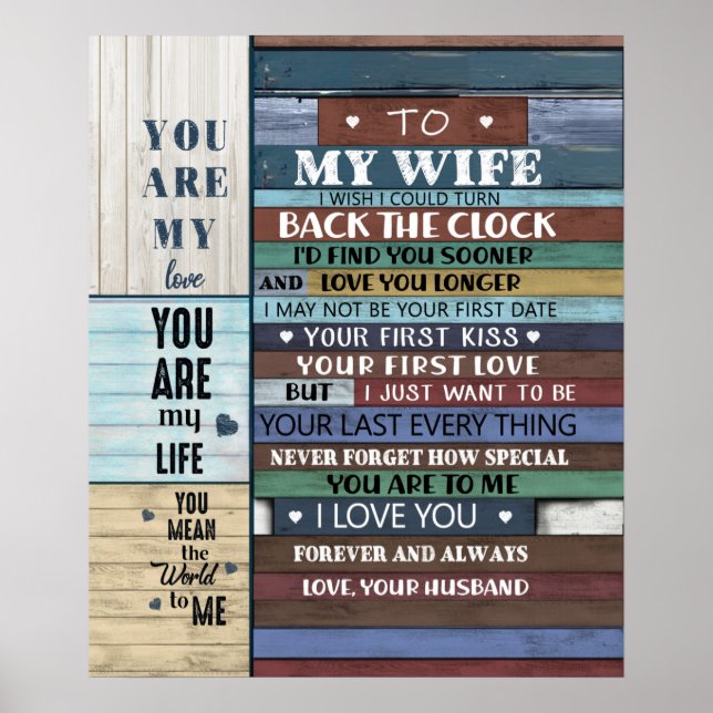 Póster Carta Personalizada A Mi Mujer, (Frente)