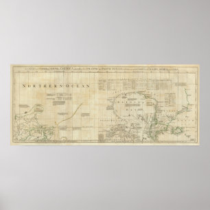 Póster Carta que contiene la parte del mar helado