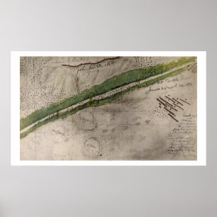 Póster Carta topográfica del campo de batalla del Litt