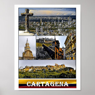 Póster Cartagena - Mosaico - Colombia