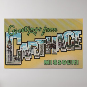 Póster Cartago, Missouri - Escenas de letras grandes
