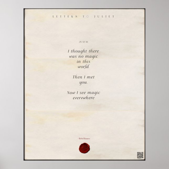 Póster Cartas a Juliet Imprimir 🌹 🗡 16/49 (Frente)