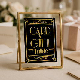 Póster Cartas Art Deco y bodas de mesa de regalo