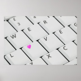 Póster Cartas de amor de teclado para computadoras