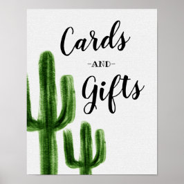 Póster Cartas de cactus y carteles de regalo