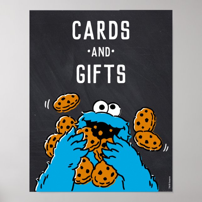 Póster Cartas de cumpleaños y regalos de Cookie Monster (Frente)