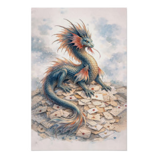 Póster Cartas de Dragón Acuático