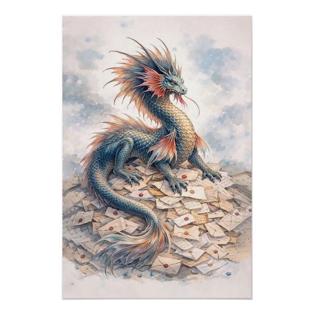 Póster Cartas de Dragón Acuático (Anverso)