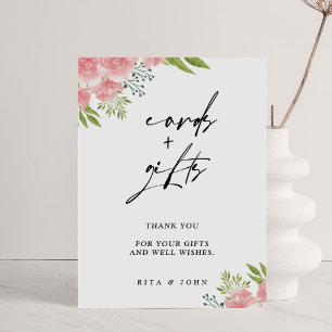 Póster Cartas de flores de clavel y Rótulo Boda de regalo