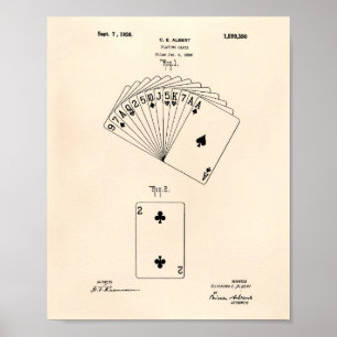 Póster Cartas de juego 1926 Patent Art Old Peper