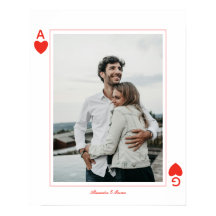 cartas de juego de foto corazón amor as simple