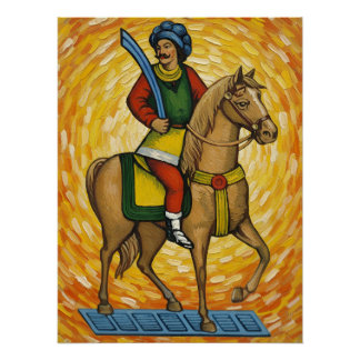 Póster Cartas de juego italianas - Caballero de Espadas,