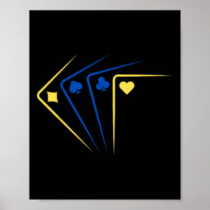 Póster Cartas de Juego Ucranianas As de Bandera Solidarid