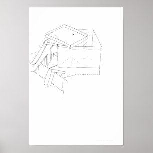 Póster Cartas de juegos de la construcción en la caja Dib