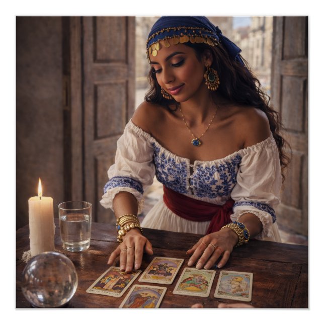 Póster cartas de lectura gitana (Anverso)