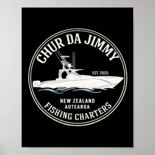 Póster Cartas de Pesca Vintage CHUR DA JIMMY