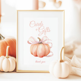 Póster Cartas de vaca rosada y Rótulo de mesa de regalos