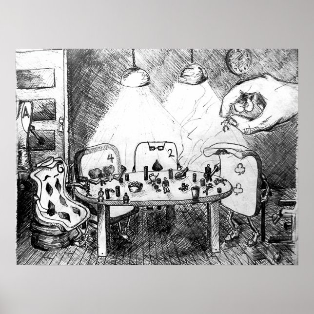 Póster Cartas jugando a personas (Frente)