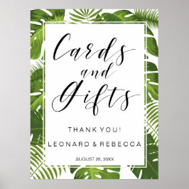 Póster Cartas Tropical Elegante y bodas de Regalos