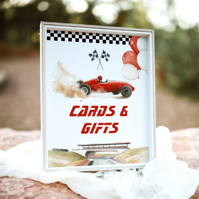 Póster Cartas y regalos coche de carreras rojas Fiesta de (Subido por el creador)
