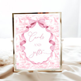 Póster Cartas y regalos de animales de safari rosado de T