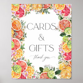 Póster Cartas Y Regalos De Ducha De Novias De Citrus