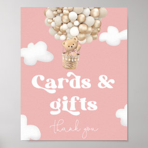 Póster Cartas y regalos de globos de oso rosado