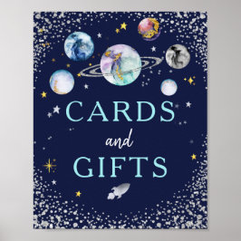 Póster Cartas Y Regalos Espacio Galaxia Fiesta De Cumplea