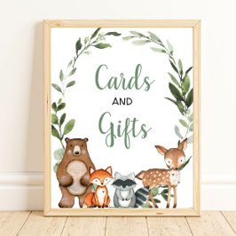 Póster Cartas y regalos frondosos bosques señas de ducha