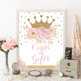 Póster Cartas y regalos Princesa Bebé Fiesta de cumpleaño