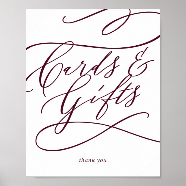 Póster Cartas y regalos románticos de caligrafía de borgo (Frente)