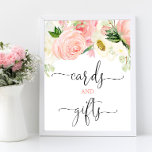 Póster Cartas y regalos señalización oro rosa elegante fl<br><div class="desc">Para una personalización más avanzada de este diseño,  simplemente seleccione el botón "Editar usando la herramienta de diseño" de arriba.</div>