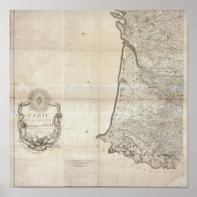 Póster Carte de la France SO (Frente)