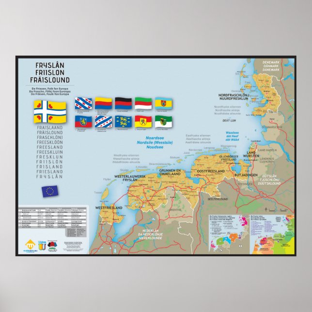 Póster Carte de la Frise (Fryslân) (Frente)