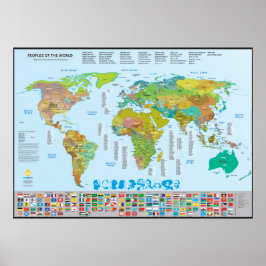 Póster Carte des peuples du monde