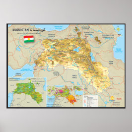 Póster Carte du Kurdistan