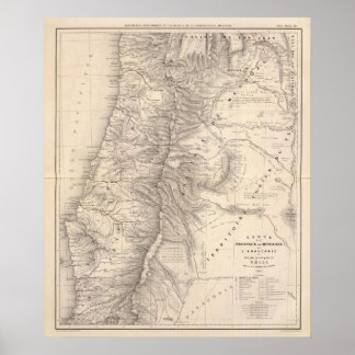 Póster Carte, Province de Mendoza, the Araucan?a