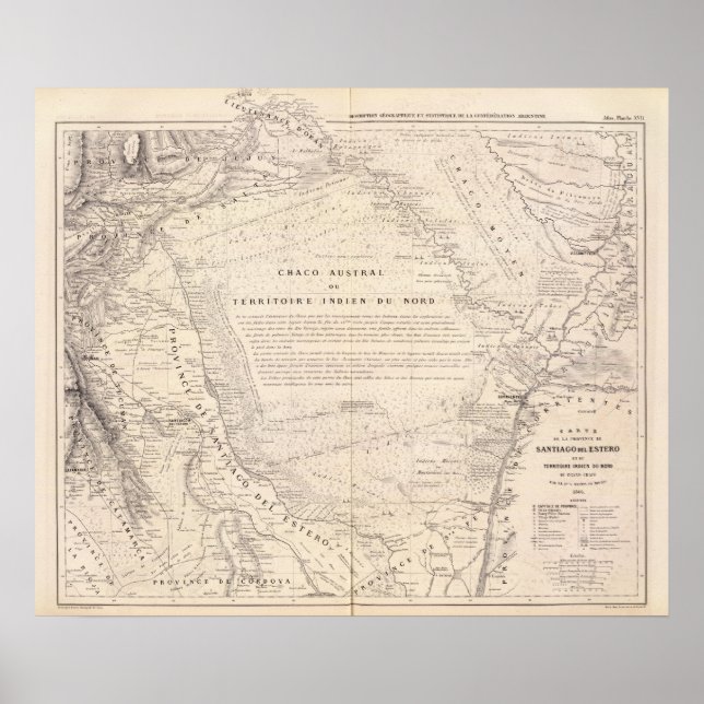 Póster Carte, Province of Santiago del Estero (Frente)
