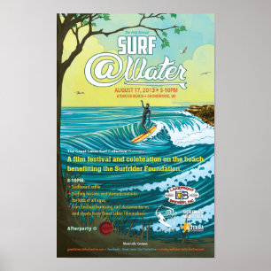 Póster Cartel 11" del @Water de la resaca x 17"