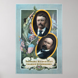 Póster Cartel 1904 de la elección de Teddy Roosevelt
