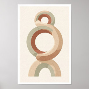Póster Cartel abstracto de círculos de arenisca en terrac