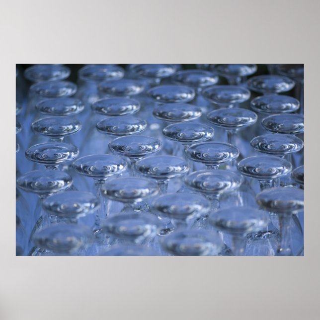 Póster Cartel abstracto de patrón de vasos de cristal (Frente)