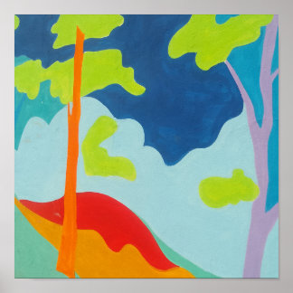 Póster Cartel Acrílico de Paisaje Abstracto con Textura d