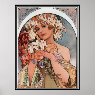 Póster Cartel Antiguo Alphonse Mucha Anuncio