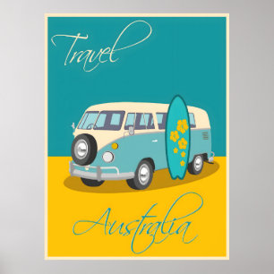 Póster cartel antiguo de Australia