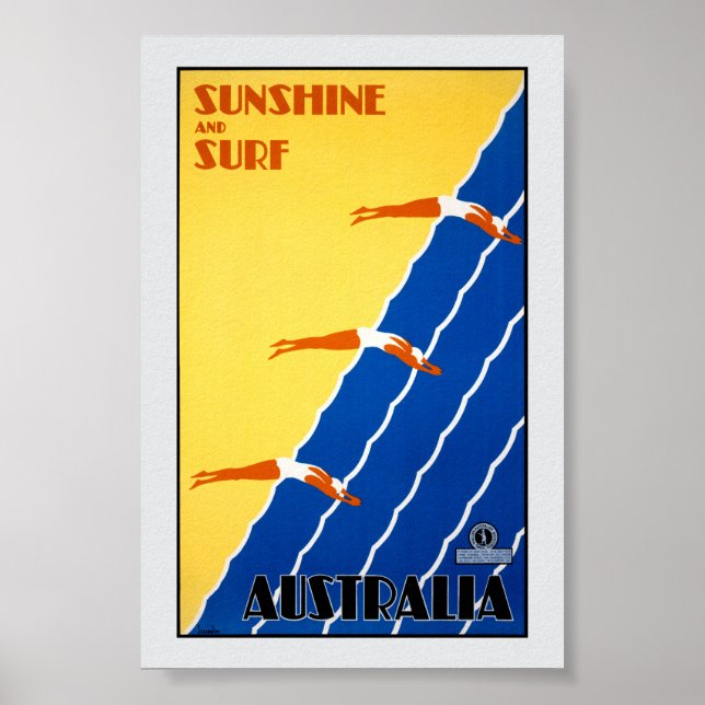 Póster Cartel antiguo de Australia restaurado (Frente)